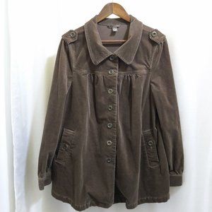 Brown Corduroy Smock Jacket - Sz Large